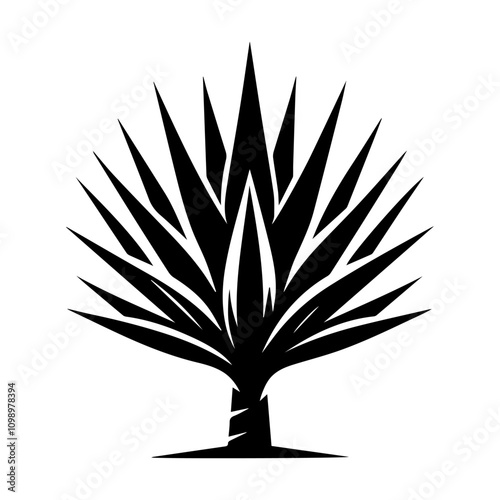 Simple Vector Icon of a agave – Logo Design Illustration