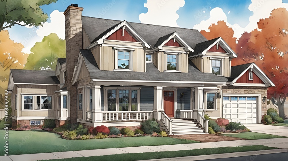Obraz premium Front house design of usa 