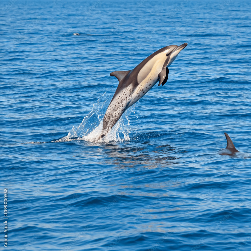 Fototapeta premium Dolphins use specific vocalizations to identify and call each other, much like humans use names!