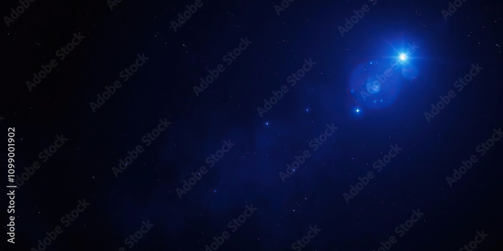 Obraz premium Dark space background with flickering blue starlight, stellar, night sky, futuristic