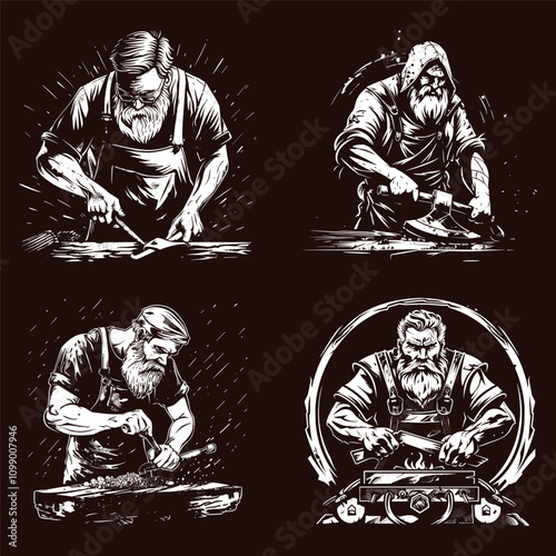 blacksmith vector logo illustration