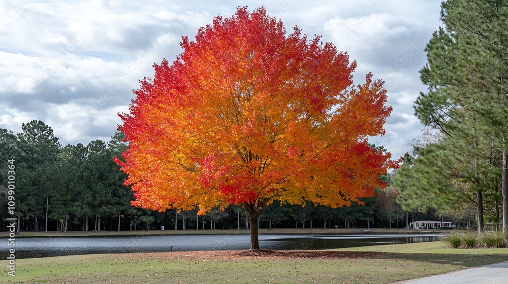 Obraz premium Autumn tree park nature scenic tranquil fall