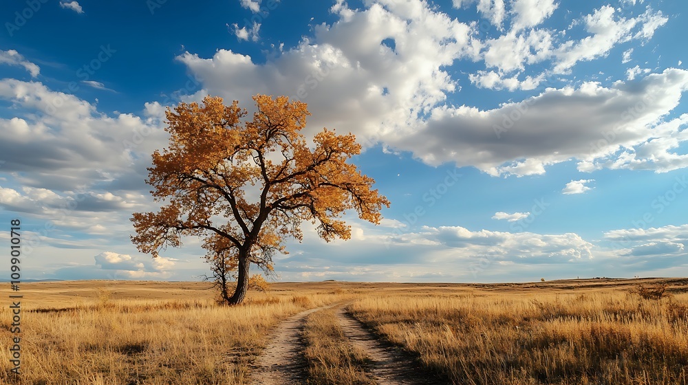 Fototapeta premium Lonely Tree in Autumn Field