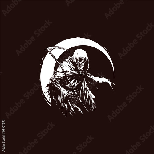 Grim Reaper vector logo illustration
