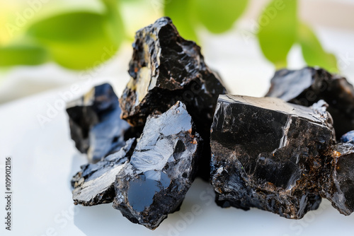Studio shot of shilajit pieces