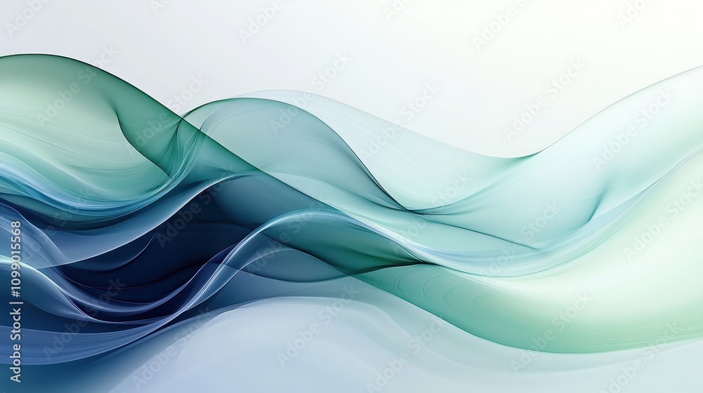 Obraz premium A blue and white wave with a green stripe