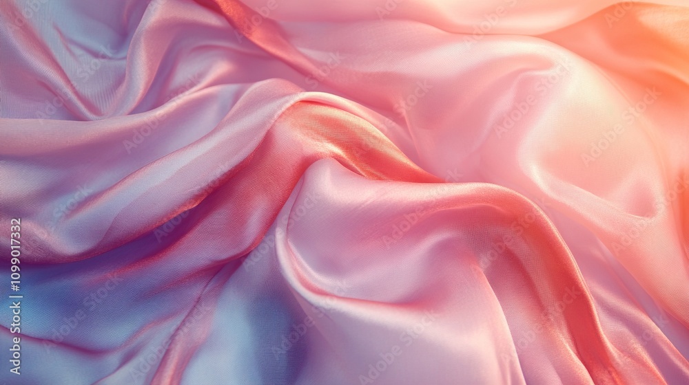 Obraz premium Flowing Pastel Silk Fabric: Elegant Drape and Soft Texture