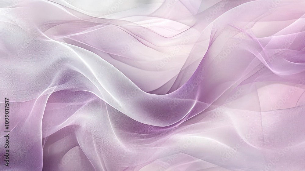 Obraz premium Abstract background with soft pink and purple silk waves, featuring smooth satin textures and flowing curves, perfect for elegant fabric designs and artistic wallpaper backdrops