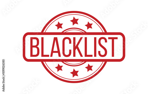Red BLACKLIST Rubber Stamp Seal Vector illustration isolated on white background