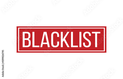 Red BLACKLIST Rubber Stamp Seal Vector illustration isolated on white background