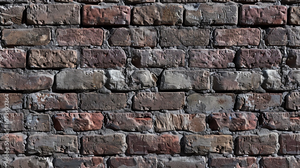 Naklejka premium A brick wall texture with various colors and textures in the bricks.
