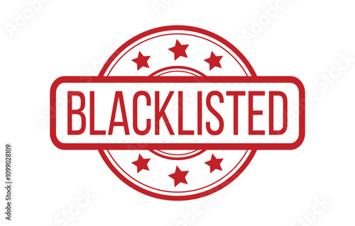 Red BLACKLISTED Rubber Stamp Seal Vector illustration isolated on white background