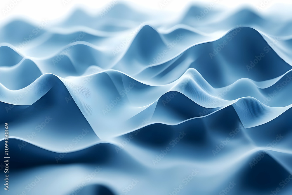 Obraz premium Blue Abstract 3D Wave Background