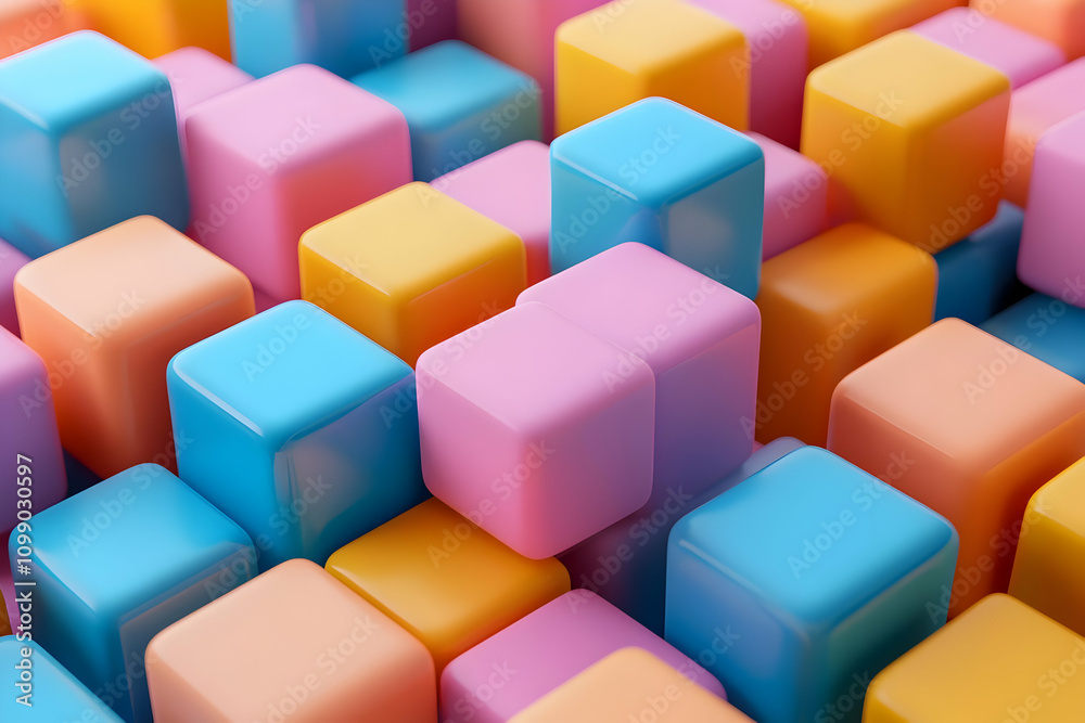 Obraz premium Pastel Cube 3D Illustration