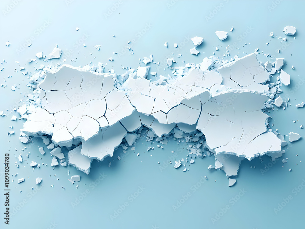 Obraz premium Shattered Ice 3D Illustration