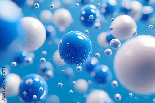 Wallpaper Mural Blue and White 3D Sphere Background Torontodigital.ca