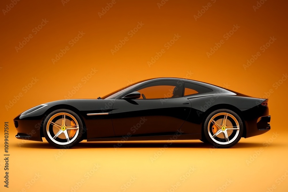 Obraz premium A sleek, abstract automotive silhouette, emphasizing the flow of aerodynamics with bold curves on a neutral background
