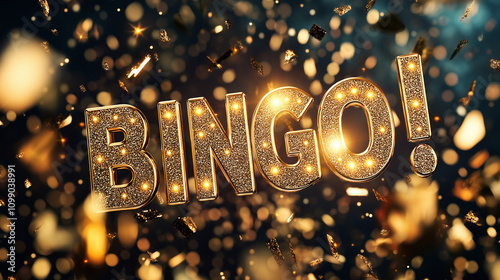 Golden 3D text 