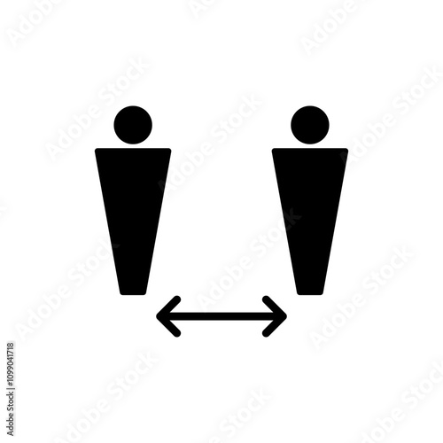 Social distance icon vector. social distancing sign and symbol. self quarantine sign
