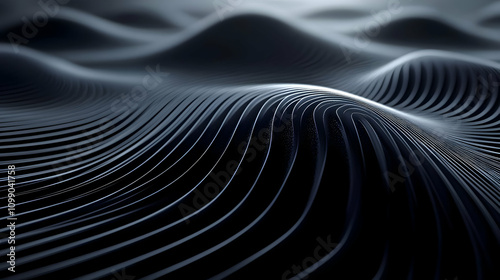 Wallpaper Mural Dark Abstract 3D Wave Background Torontodigital.ca