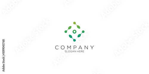 Digital leave logo design with modern style premium vector