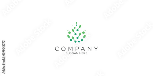 Digital leave logo design with modern style premium vector