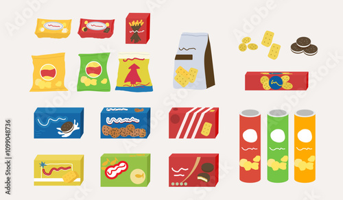 This vibrant illustration showcases beverages and snacks, perfect for gatherings. Featuring colorful drinks like sodas and juices, plus cookies, it adds a cheerful touch to any setting.