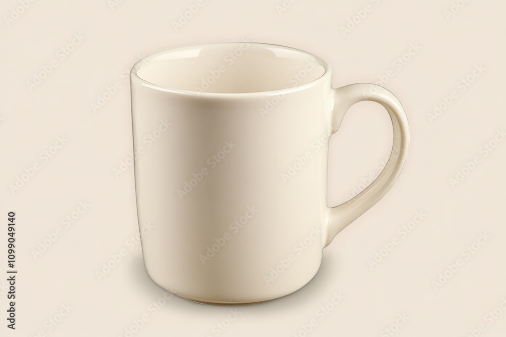 Obraz premium empty ceramic mug on a neutral background