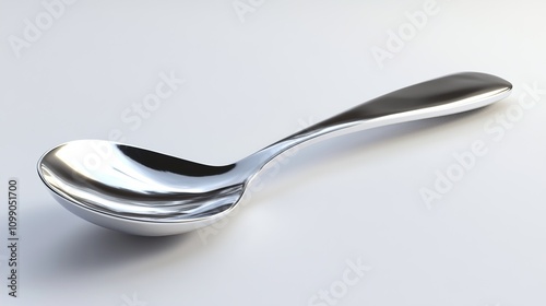 Sleek Silver Spoon: A Modern Tableware Still Life
