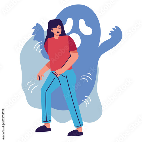 Illustration of a People Mental Disorder. Vector Character in Cartoon Style.