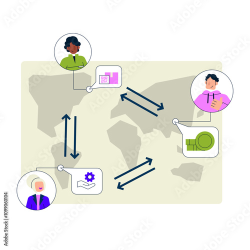 International business team and globalization