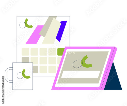 Branding and identity design with branded items
