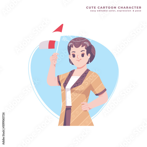 traditional indonesian girl cartoon character