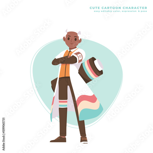 african peace cute cartoon character