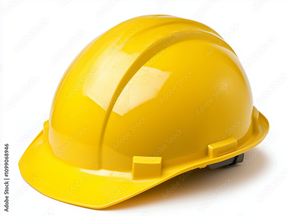 Fototapeta premium Yellow construction helmet isolated on a white background