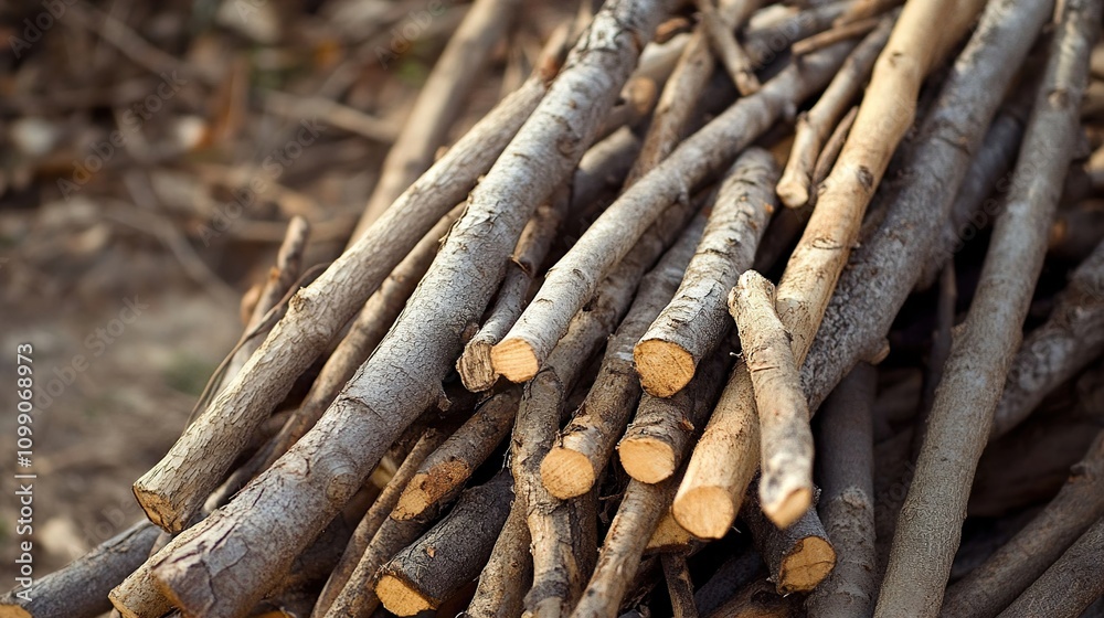Fototapeta premium Rustic Wooden Logs: A Textural Study of Nature's Raw Beauty