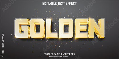 golden luxury vector 3d text effect with modern style design