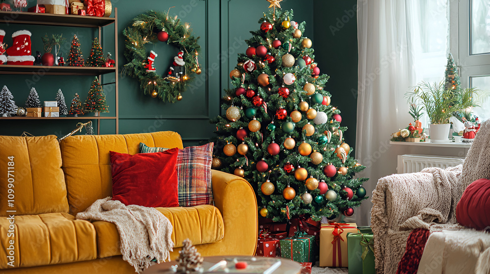 Obraz premium christmas tree and gifts
