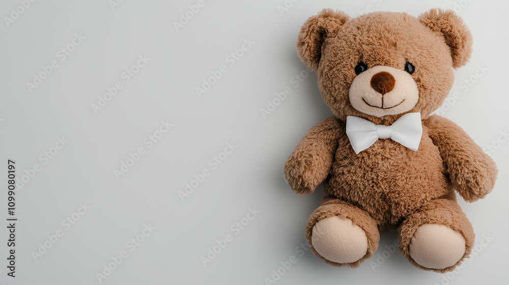 Obraz premium Brown Teddy Bear on White Background