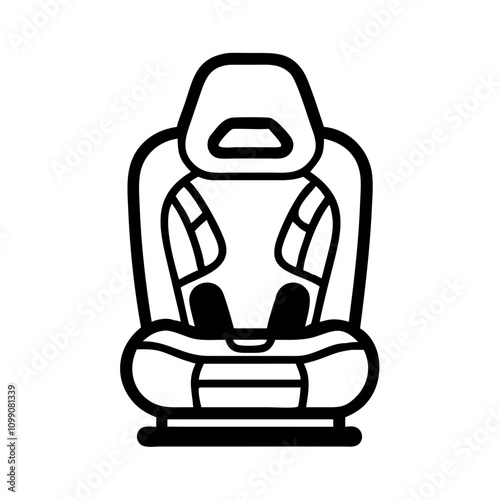 Car seat line icon. Vector illustration 