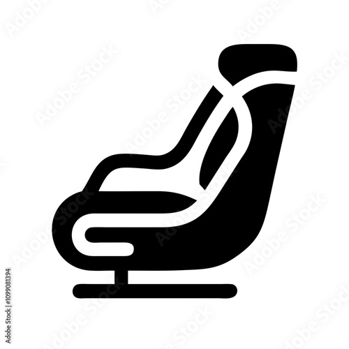 Car seat silhouette icon. Vector illustration 