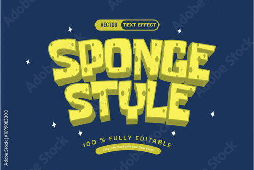 3D Yellow Sponge Editable Text Effect