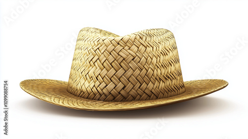 straw hat isolated on white photo