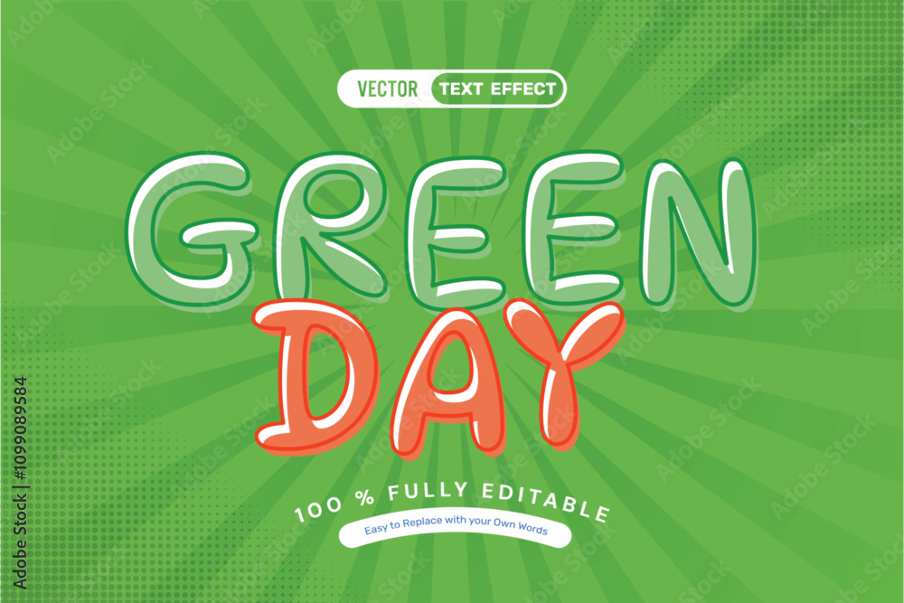 Naklejka premium Green Day Editable Text Effect