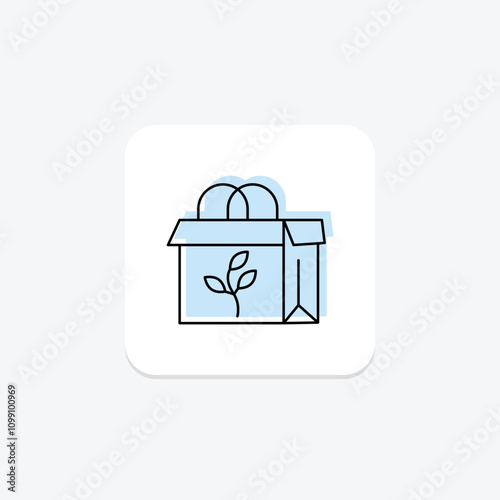 Eco Packaging color shadow thinline icon , vector, pixel perfect, illustrator file