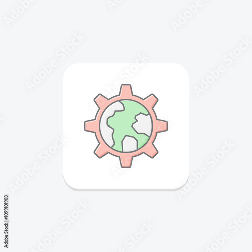 Sustainable Development lineal color icon , vector, pixel perfect, illustrator file