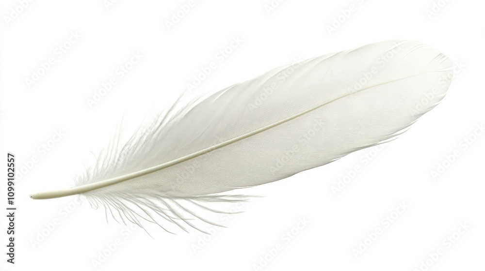 Fototapeta premium Floating White single feather