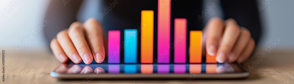 Fototapeta premium Business Growth Chart on Tablet