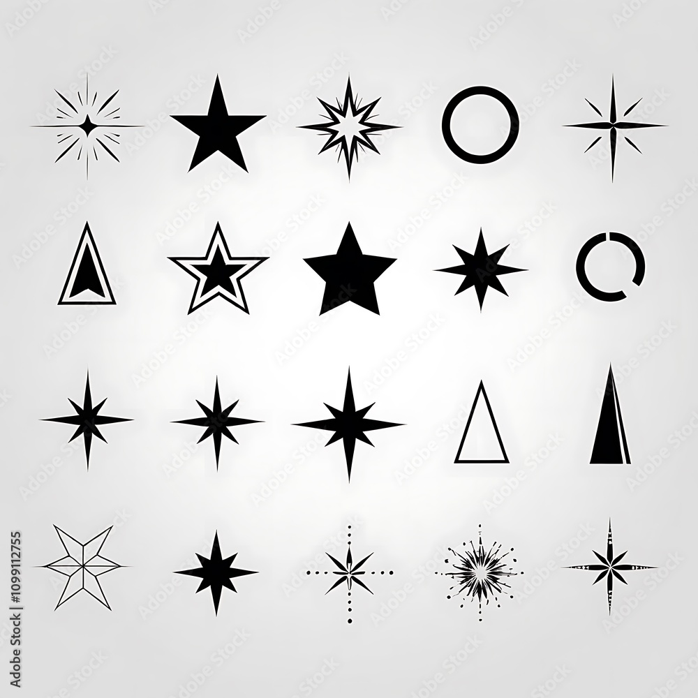 Obraz premium black and white stars