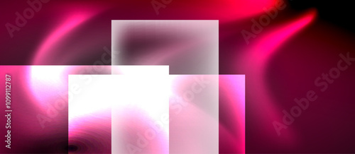 Dark neon colors with glass square shapes